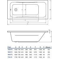 Акриловая ванна Koller Pool Edge 170х70 без гидромассажа — фото 2, Ванны