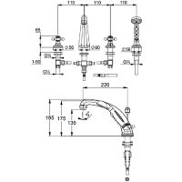 Смеситель на борт ванны Kludi Adlon 515240520 Хром — фото 2, Смесители на борт ванны