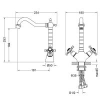 Товар: Смеситель для раковины Timo Nelson 0143/03F Черный - фото 3 Смеситель для раковины Timo Nelson 0143/03F Черный — фото 3, Смесители