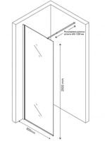 Душевая перегородка Berges Sky 80 064001 профиль Хром стекло прозрачное — фото 3, Душевые перегородки