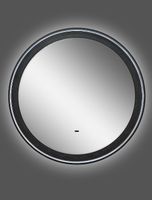 Зеркало Art&Max Napoli AM-Nap-800-DS-F с подсветкой с бесконтактным выключателем Черное матовое — фото 7, Мебель для ванной