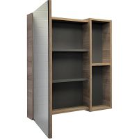 Зеркальный шкаф Comforty Дуэт 75 00-00009924 Дуб натуральный — фото 2, Зеркальные шкафы в ванную