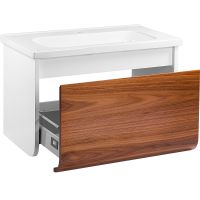 Товар: Тумба под раковину Veedi Vision 80 VSN800T-CR подвесная Дуб орех Белая - фото 3 Тумба под раковину Veedi Vision 80 VSN800T-CR подвесная Дуб орех Белая — фото 3, Мебель для ванной