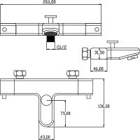 Смеситель для ванны Swedbe Mercury с термостатом Хром арт-9062 — фото 5, Смеситель для ванны