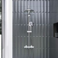 Товар: Душевая система Damixa Jupiter 977800000 с термостатом Хром - фото 3 Душевая система Damixa Jupiter 977800000 с термостатом Хром — фото 3, Душевые стойки