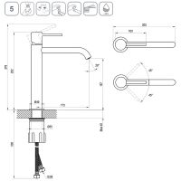 Смеситель для раковины Ravak Espirit ES 014.20GB X070391 Графит — фото 3, Смесители