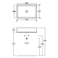 Раковина-чаша Simas Agile 60 AG60 nero matt Черная матовая — фото 2, Раковины накладные
