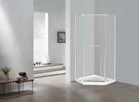 Душевой уголок Esbano Surf 90x90 ESOGS90PRC профиль Хром стекло прозрачное — фото 3, Душевые уголки трапеция