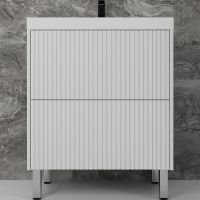 Тумба под раковину Style Line Стокгольм 70 ЛС-00002334 Белый рифленый софт — фото 1, Мебель для ванной