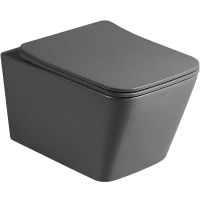 Унитаз Vincea Q-Line VT1-12MA подвесной Антрацит матовый с сиденьем Микролифт — фото 1, Подвесные унитазы