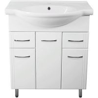 Тумба под раковину Style Line Эко Стандарт 26 Байкал 75 ЛС-00002286 Белый глянец — фото 1, Мебель для ванной