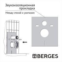Комплект унитаза Berges Ego XL Rimless с инсталляцией Atom 043360 с сиденьем Микролифт и Черной SoftTouch  клавишей смыва — фото 17, Комплекты унитаз + инсталляция