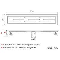 Товар: Душевой лоток Gappo G86007-1 с решеткой Нержавеющая сталь - фото 11 Душевой лоток Gappo G86007-1 с решеткой Нержавеющая сталь — фото 11, Душевые лотки