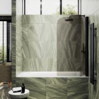 Товар: Шторка на ванну Maybah Glass MGV-602-6 400x1400 поворотная на монопетле Черный стекло бронзовое матовое - фото 1 Шторка на ванну Maybah Glass MGV-602-6 400x1400 поворотная на монопетле Черный стекло бронзовое матовое — фото 1, Неподвижные шторки для ванной