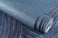 Обои Артекс Dieter Langer Fusion 10442-04 Винил на флизелине (1,06*10,05) Синий/Серебряный, Рогожка — фото 2, Обои для стен