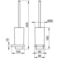 Ершик для унитаза Keuco Edition 11 11164 139000 Хром черный шлифованный — фото 2, Ершики для унитаза
