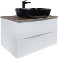 Тумба под раковину Bond Cube 80 T09805 подвесная Белая матовая Дуб — фото 17, Мебель для ванной