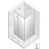 Душевой уголок New Trendy Avexa Black 100x100 L EXK-1590 профиль Черный стекло прозрачное — фото 13, Душевые уголки