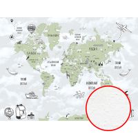 Фреска детская Ortograf Little Friends 34375 Фактура бархат FX Флизелин (4*3) Серый/Зеленый, Карты — фото 1, Фрески