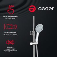 Душевая система Agger Brilliant A0393300 Хром — фото 7, Душевые стойки