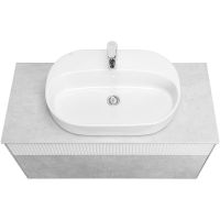 Тумба под раковину Aquaton Марбл 100 1A276301MH4C0 подвесная Слэйт Белый матовый — фото 16, Мебель для ванной