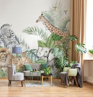 Товар: Фреска детская Ortograf Little Friends 34358 Фактура флок FLK Флизелин (4*3) Разноцветный, Животные/Листья - фото 3 Фреска детская Ortograf Little Friends 34358 Фактура флок FLK Флизелин (4*3) Разноцветный, Животные/Листья — фото 3, Фрески