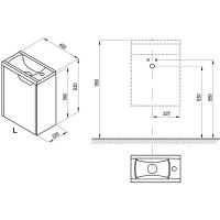 Тумба под раковину Ravak SD Classic 40 L X000001484 подвесная Белая глянцевая — фото 3, Тумбы под раковину