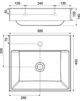 Раковина Ravak Natural 50 XJO01250000 Белая — фото 4, Раковины встраиваемые сверху