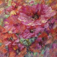 Фреска Ortograf Цветы 8049 Фактура бархат FX Флизелин (2,7*2,7) Красный/Зеленый, Цветы/Живопись — фото 2, Фрески