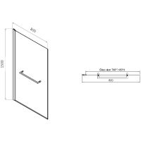 Шторка на ванну Allen Brau Priority 80 3.31024.BA профиль Серебро браш стекло прозрачное — фото 14, Шторки для ванной распашные