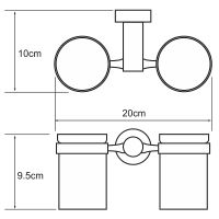 Стакан для зубных щеток WasserKRAFT Donau двойной Хром арт-K-9428D — фото 3, Стаканы для зубных щеток