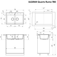 Товар: Кухонная мойка Ulgran Quartz Ruma 780-09 Асфальт - фото 3 Кухонная мойка Ulgran Quartz Ruma 780-09 Асфальт — фото 3, Кухонные мойки