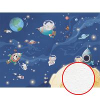 Фреска детская Ortograf Little Friends 34415 Фактура бархат FX Флизелин (4*3) Синий/Разноцветный, Космос/Животные — фото 1, Фрески