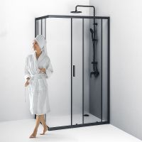 Душевой уголок AM.PM Gem S 120х90 W93G-404-120290-BT профиль Черный матовый стекло прозрачное — фото 5, Прямоугольные душевые уголки