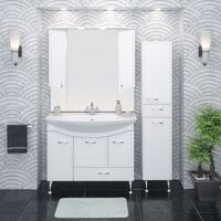 Товар: Зеркало со шкафом Runo Севилья 105 00000000596 с подсветкой Белое - фото 3 Зеркало со шкафом Runo Севилья 105 00000000596 с подсветкой Белое — фото 3, Мебель для ванной