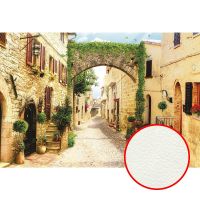 Фреска Ortograf Городской пейзаж 6585 Фактура флок FLK Флизелин (4*2,7) Бежевый/Зеленый, Город — фото 1, Фрески