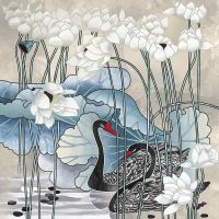 Товар: Фреска Ortograf Grafika Natura 31507 Фактура бархат FX Флизелин (2,7*2,7) Белый/Голубой/Черный, Птицы/Цветы - фото 2 Фреска Ortograf Grafika Natura 31507 Фактура бархат FX Флизелин (2,7*2,7) Белый/Голубой/Черный, Птицы/Цветы — фото 2, Фрески