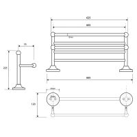 Полотенцедержатель Bemeta Retro Gold and chrom 144202098 Золото Хром — фото 2, Полотенцедержатели