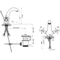Смеситель для раковины Cezares Lord-LS1-03/24 Золото 24 карат — фото 3, Смесители для раковины