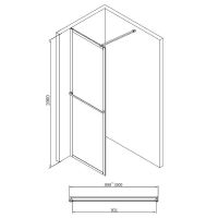 Душевая перегородка Abber AG60100B 100x200 профиль Черный стекло прозрачное — фото 7, Душевые перегородки