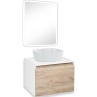 Товар: Тумба под раковину Runo Бари 60 00-00001374 подвесная Крафт дуб Белая - фото 21 Тумба под раковину Runo Бари 60 00-00001374 подвесная Крафт дуб Белая — фото 21, Тумбы под раковину