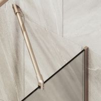 Шторка на ванну Maybah Glass MGV-125-2у 340x1400 в узком профиле Бронза стекло бронзовое матовое — фото 5, Неподвижные шторки для ванной