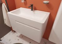 Тумба с раковиной Эстет Kare Luxe 80 ФР-00005718 подвесная Белая — фото 6, Тумбы с раковиной