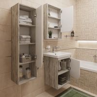 Шкаф пенал DIWO Самара 35 R SAM.P.35/P/DS подвесной Дуб скандинавский — фото 5, Мебель для ванной