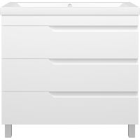 Тумба с раковиной Misty Софт 90 УТ000015031 Белая глянцевая — фото 2, Мебель для ванной