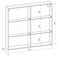 Зеркальный шкаф Континент Allure LED 100 МВК044 с подсветкой Белый — фото 13, Зеркальные шкафы в ванную