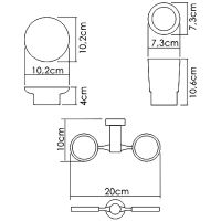 Стакан для зубных щеток с мыльницей WasserKRAFT K-28226 Хром — фото 3, Мыльницы
