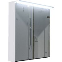 Зеркальный шкаф 1MarKa Соната 75 Ц0000007616 с подсветкой  Белый глянец — фото 1, Зеркальные шкафы в ванную