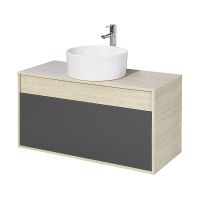 Тумба под раковину Aquaton Лофт Урбан 100 1A247701LQX60 подвесная Cерый графит Дуб орегон — фото 2, Мебель для ванной