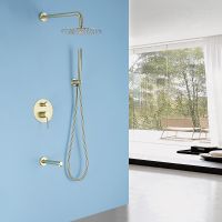 Товар: Душевая система Abber Emotion AF8817G Золото матовое - фото 2 Душевая система Abber Emotion AF8817G Золото матовое — фото 2, Встраиваемые душевые комплекты